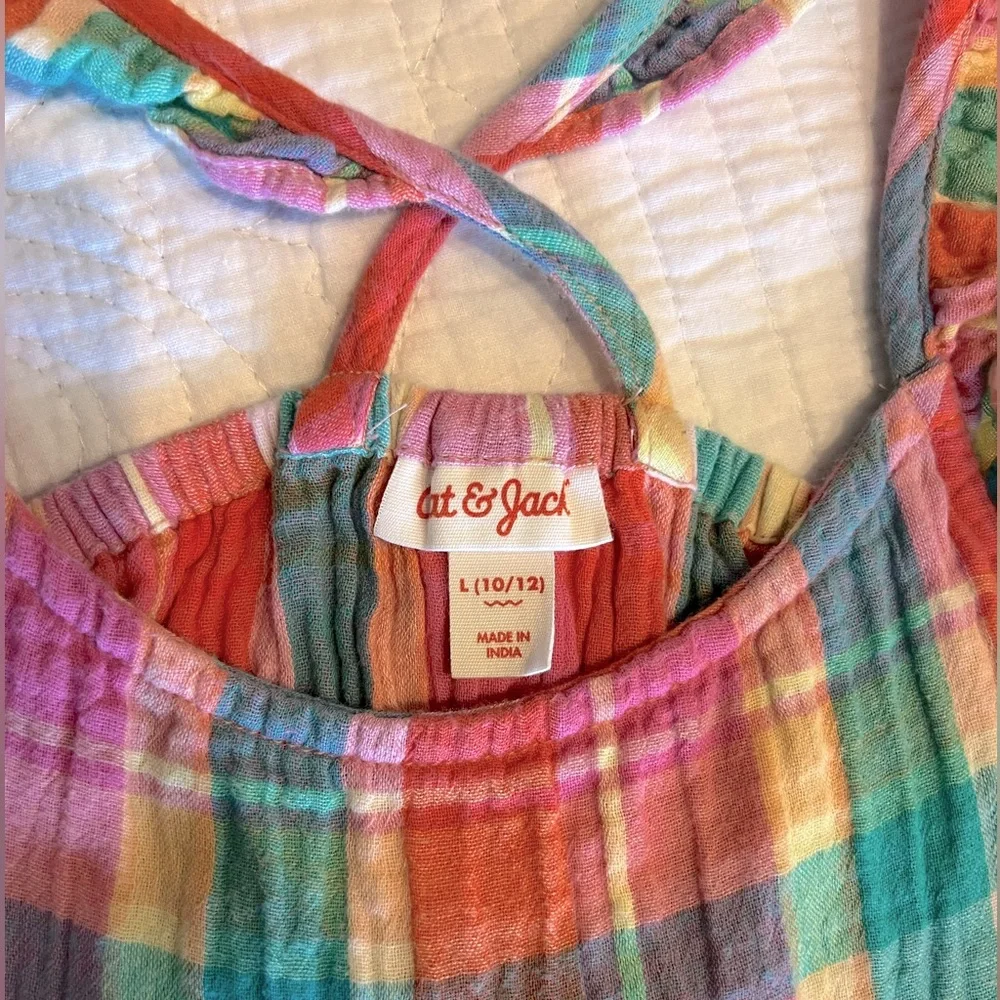 EUC Colorful Cat and Jack girls Easter dress - size 10-12 Large - Picture 10 of 12